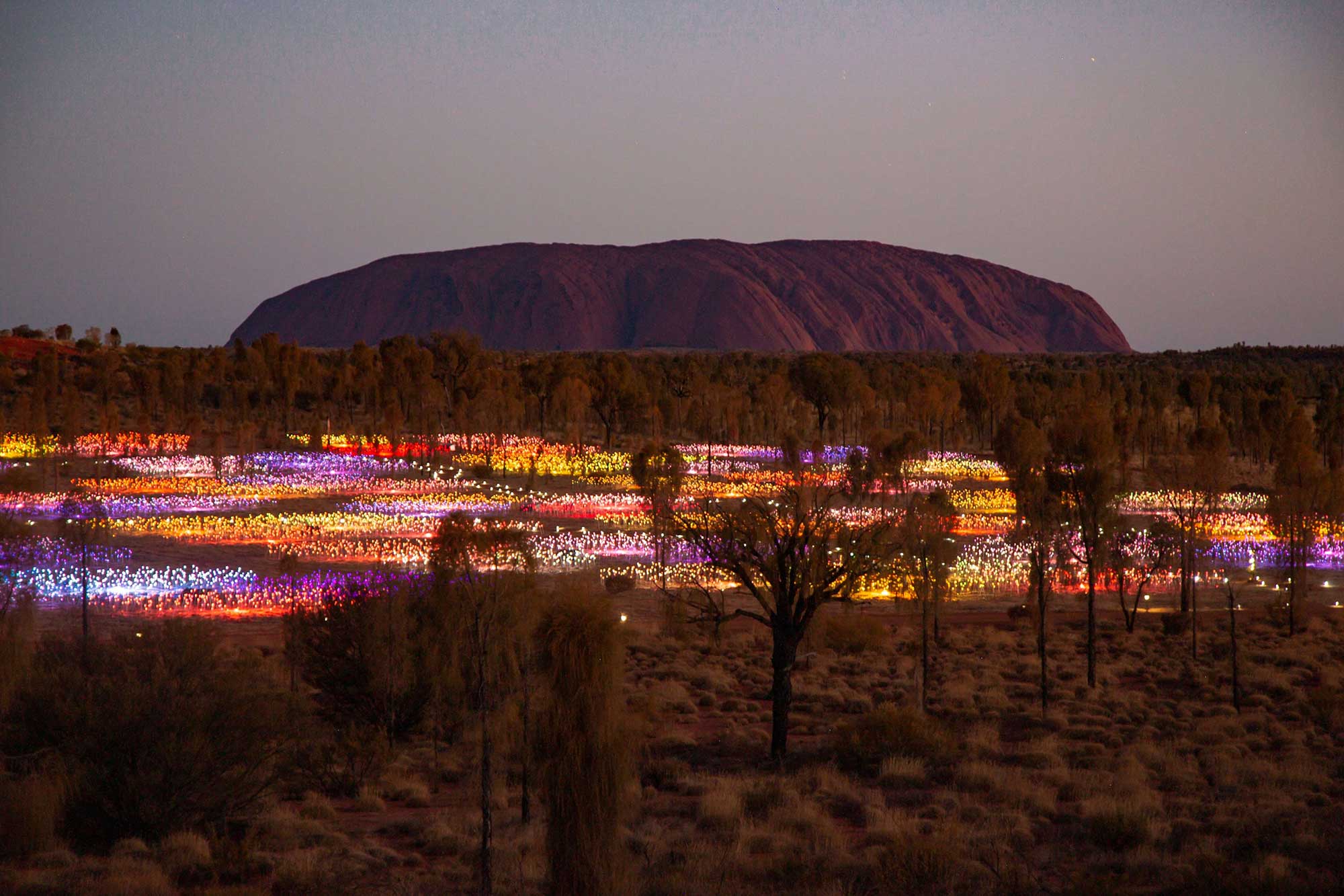 Uluru with lights